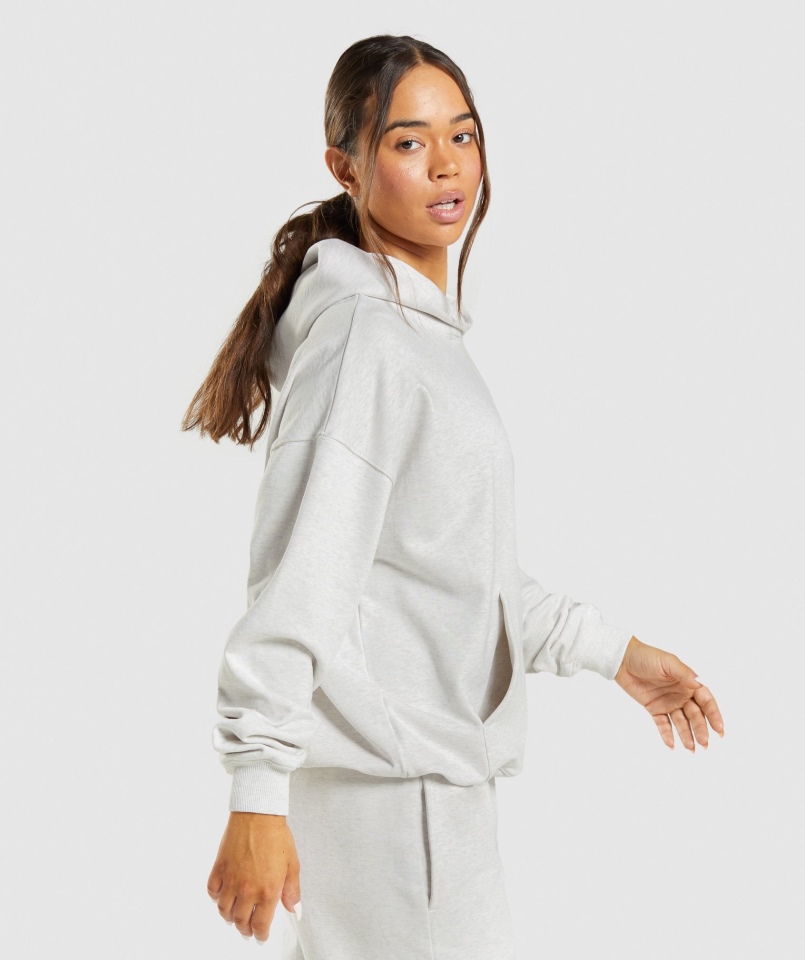 Gymshark Bluza Z Kapturem Na Dzień Odpoczynku Biała Marl