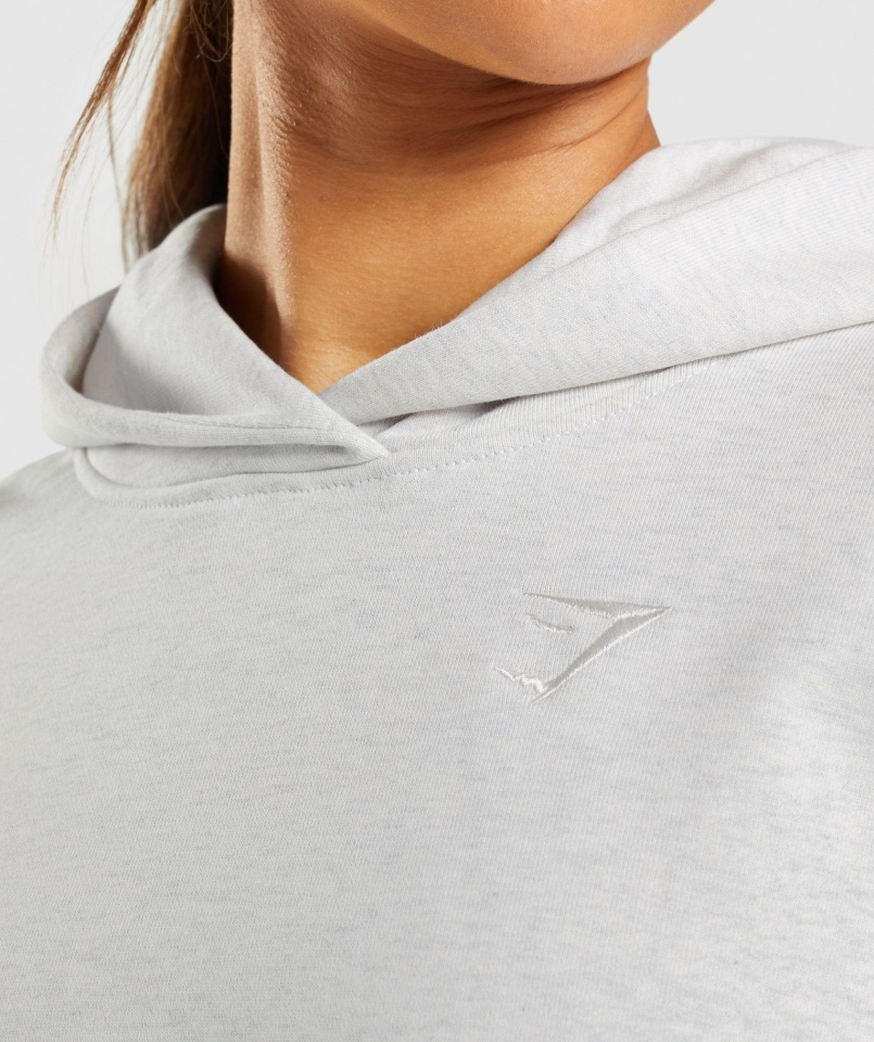 Gymshark Bluza Z Kapturem Na Dzień Odpoczynku Biała Marl