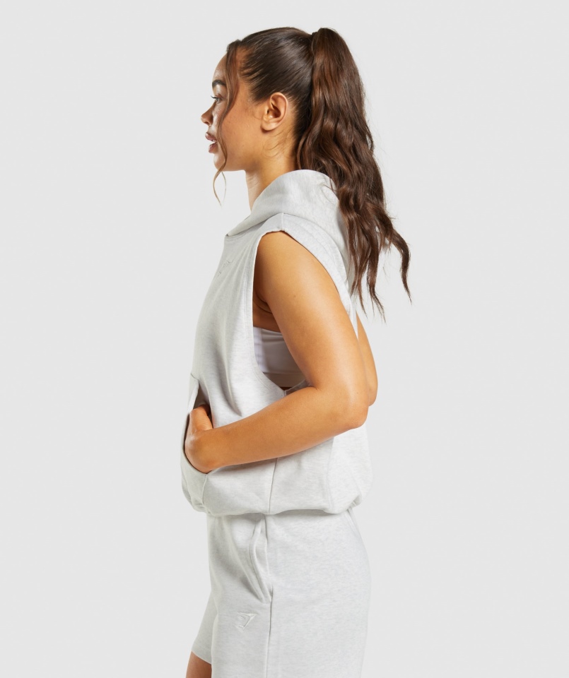 Gymshark Dzień Odpoczynku Bluzy Bluza Bez Rękawów Chmurka Marl