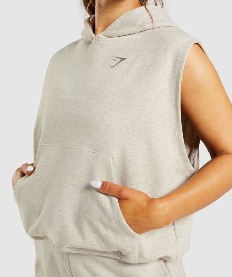 Gymshark Dzień Odpoczynku Bluza Bez Rękawów Piaskowy Marl