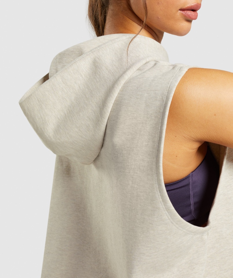 Gymshark Dzień Odpoczynku Bluza Bez Rękawów Piaskowy Marl