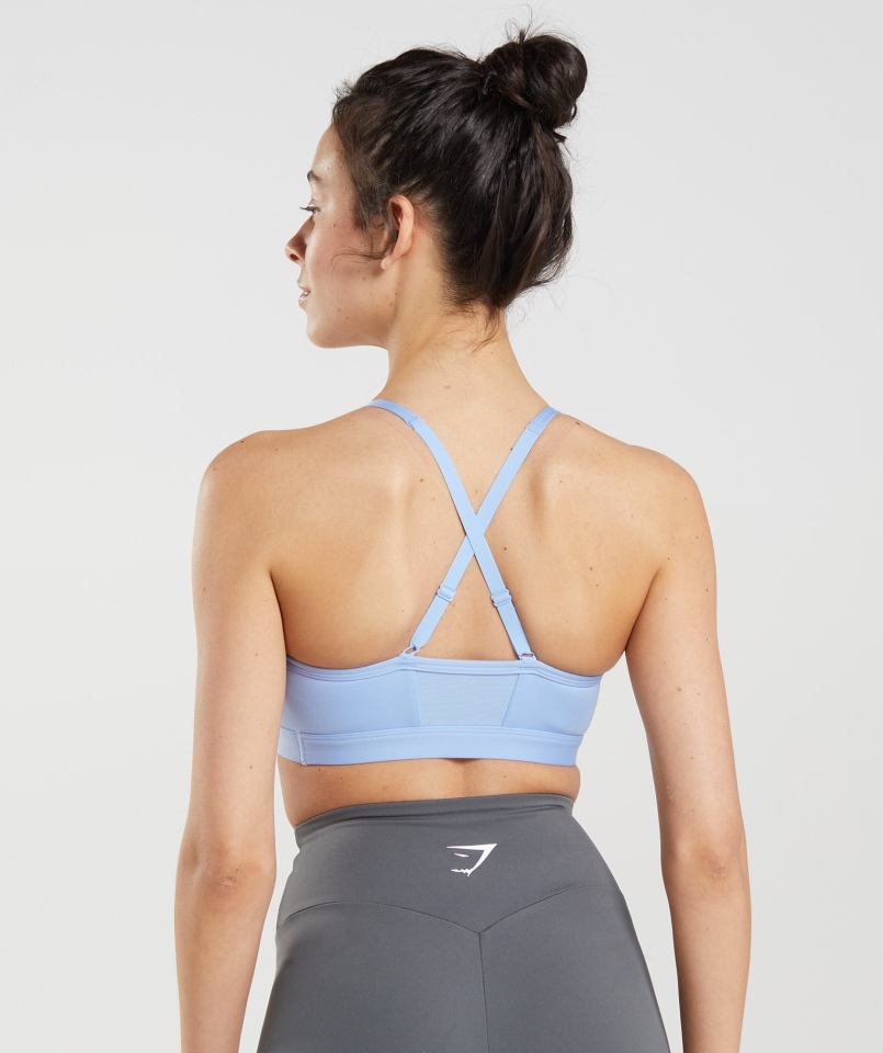 Gymshark Ruched Biustonosz Sportowy Moonstone Niebieski