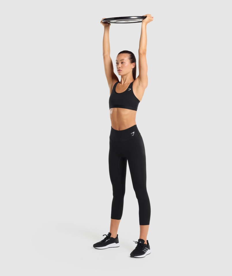Gymshark Biustonosz Sportowy Z Wycięciem W Kolorze Czarnym