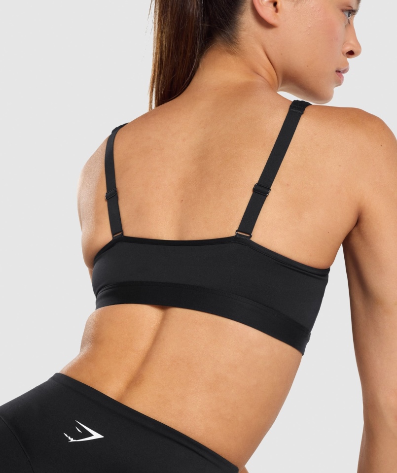 Gymshark Biustonosz Sportowy Z Wycięciem W Kolorze Czarnym