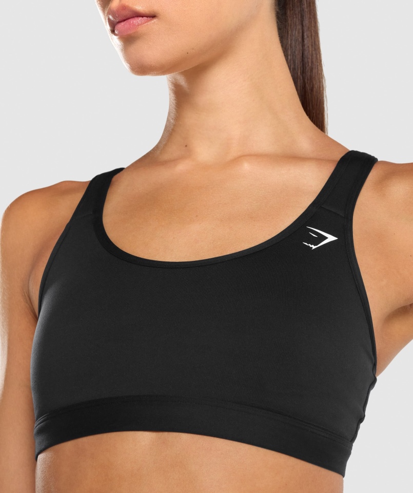 Gymshark Biustonosz Sportowy Z Wycięciem W Kolorze Czarnym