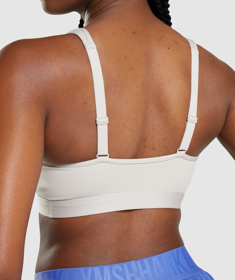 Gymshark Biustonosz Sportowy Z Okrągłym Dekoltem Pebble Grey