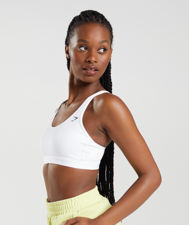 Biustonosz Sportowy Gymshark Z Wycięciem W Szpic Biały