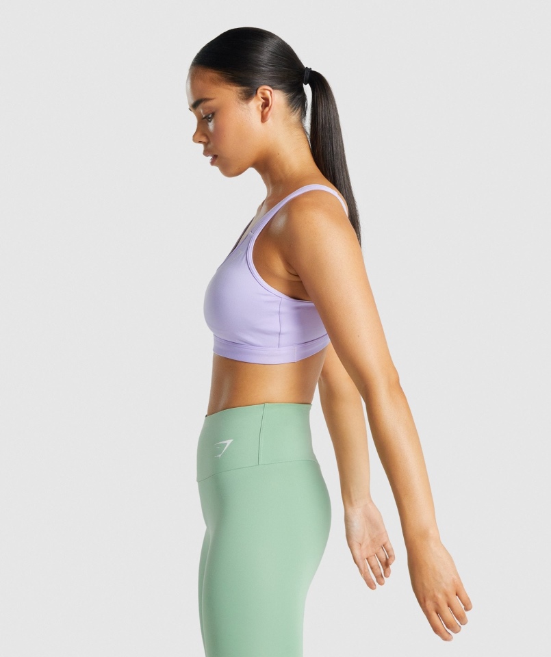 Gymshark Stanik Treningowy Z Wycięciem Pod Szyją Jasnofioletowy