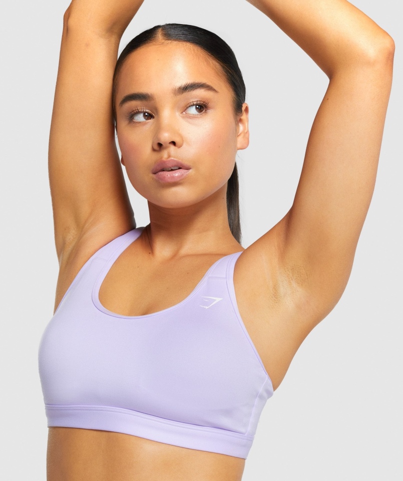 Gymshark Stanik Treningowy Z Wycięciem Pod Szyją Jasnofioletowy