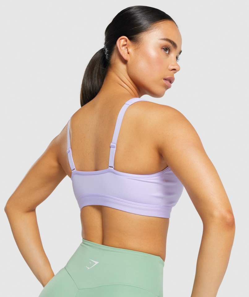 Gymshark Stanik Treningowy Z Wycięciem Pod Szyją Jasnofioletowy