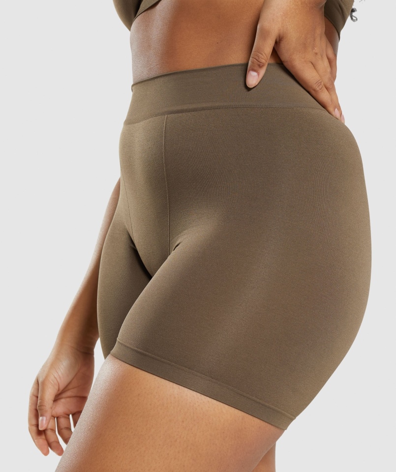Gymshark Bezszwowe Bokserki Orzechowe Brązowe
