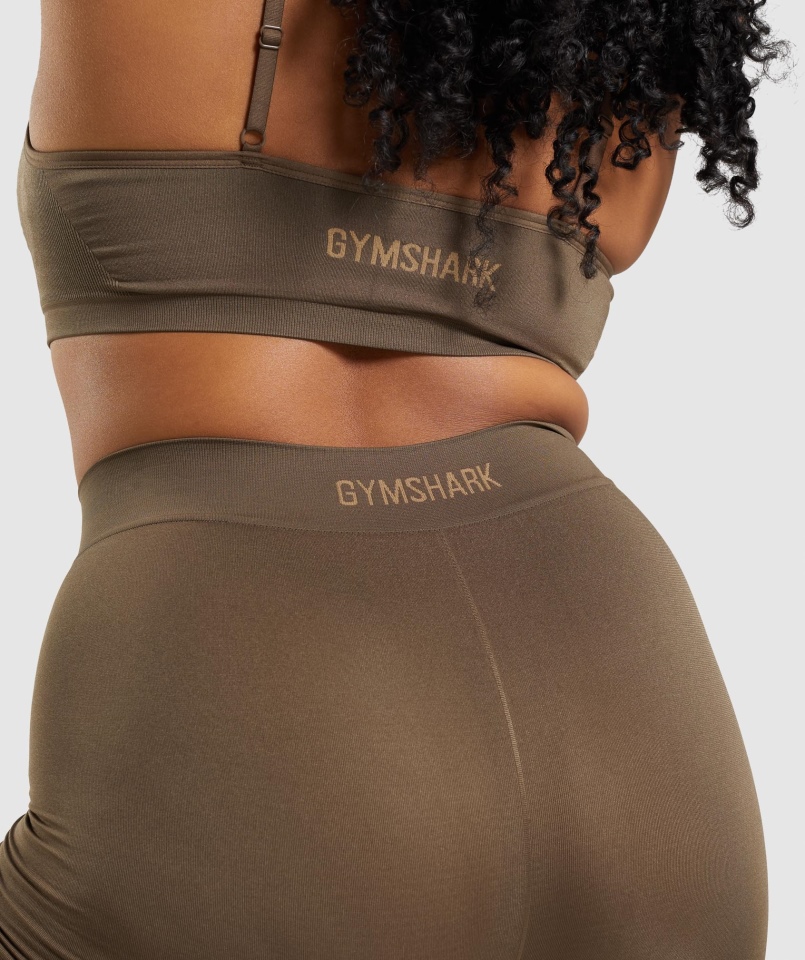 Gymshark Bezszwowe Bokserki Orzechowe Brązowe