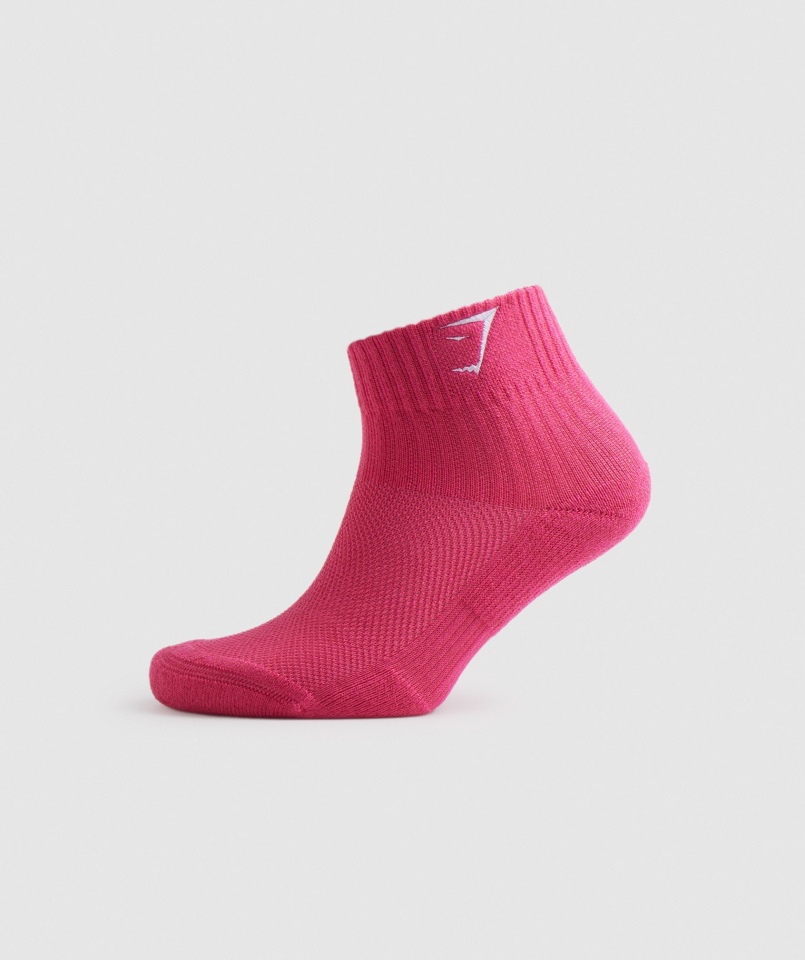 Gymshark Sharkhead Haftowane ćwiartki 2pk Hibiskus Różowo-morelowy Pomarańczowy