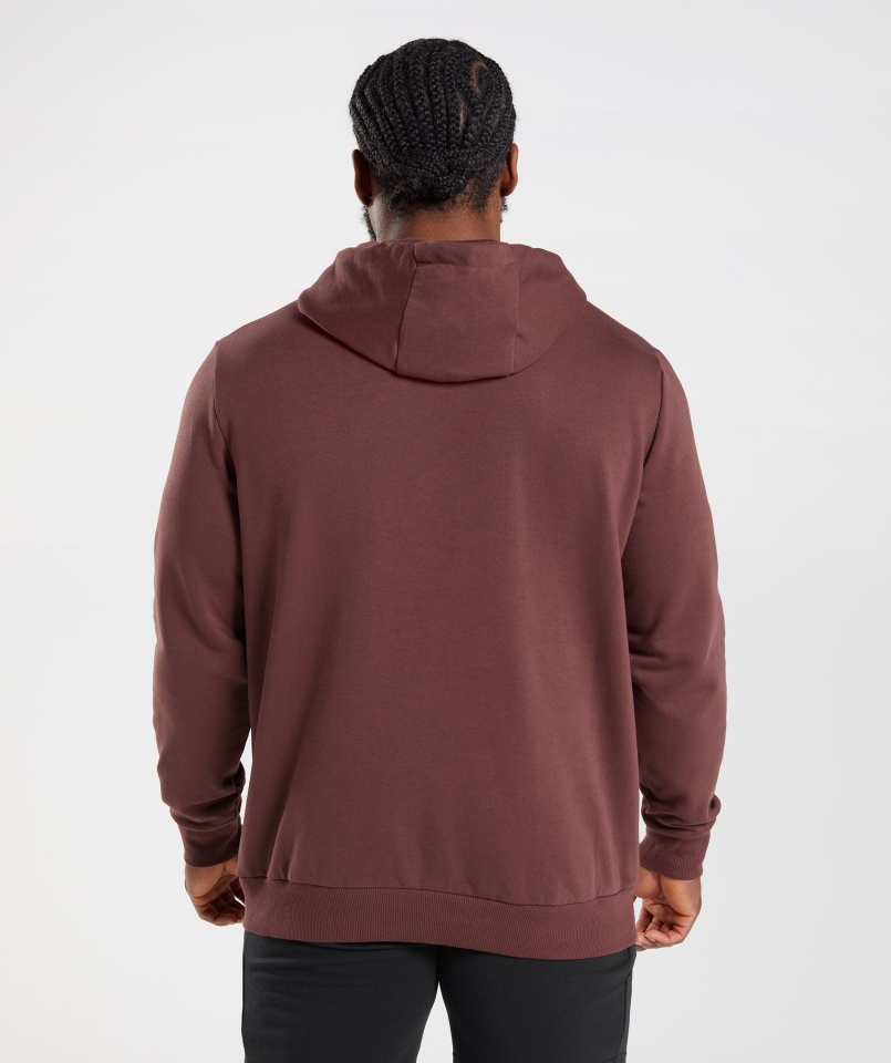Gymshark Sharkhead Z Kapturem Z Wypełnieniem Cherry Brown