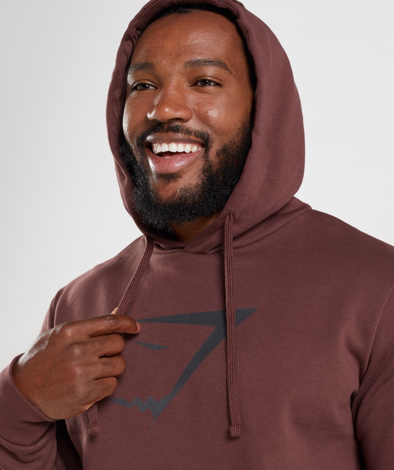 Gymshark Sharkhead Z Kapturem Z Wypełnieniem Cherry Brown