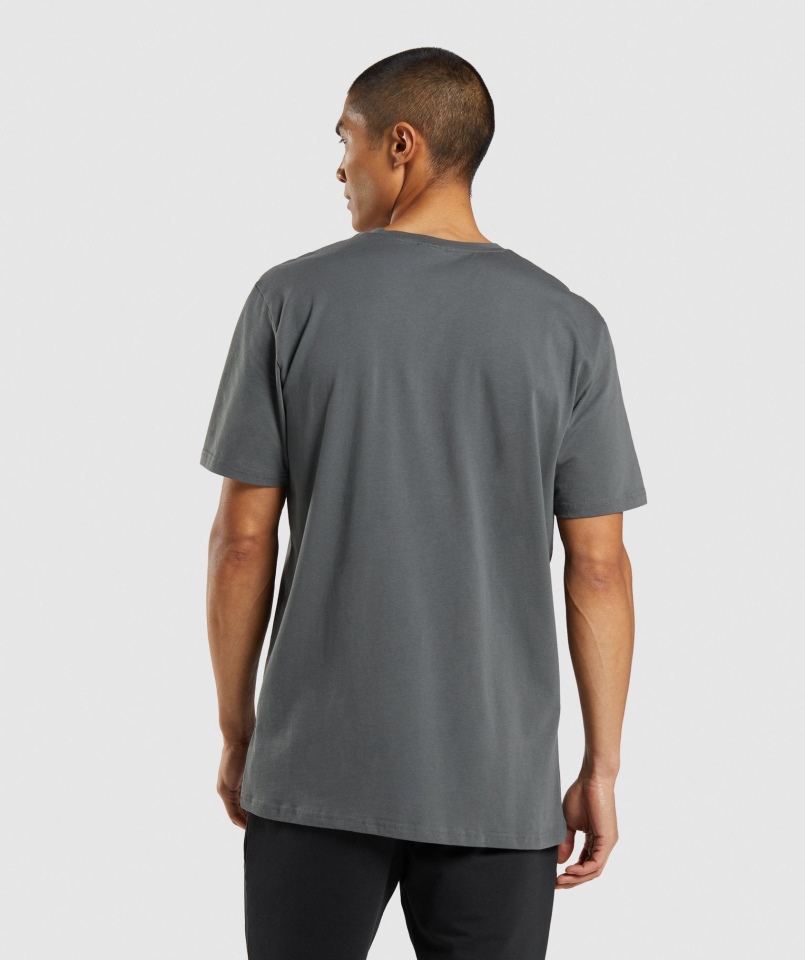 Gymshark Sharkhead Wypełnienie T-shirt Grafitowy
