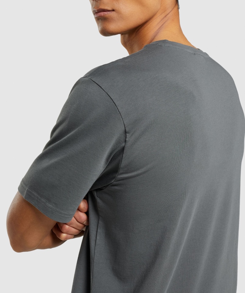 Gymshark Sharkhead Wypełnienie T-shirt Grafitowy