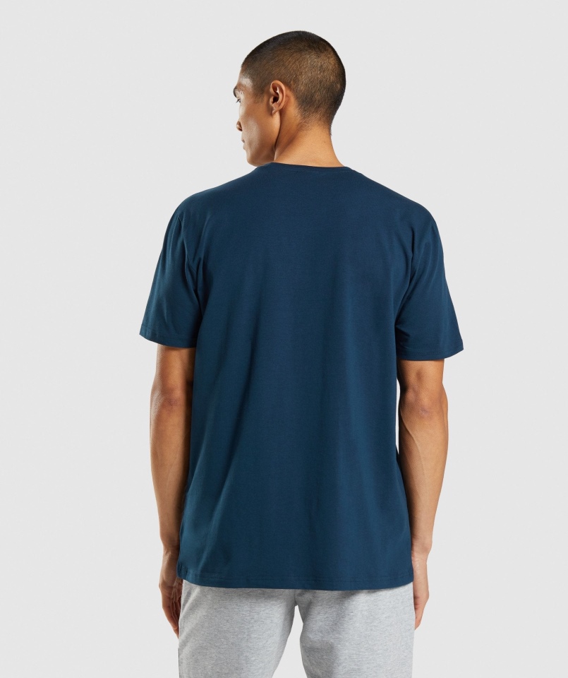Gymshark Sharkhead T-shirt Z Wypełnieniem Granatowy