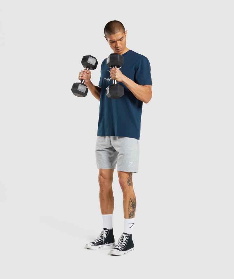 Gymshark Sharkhead T-shirt Z Wypełnieniem Granatowy