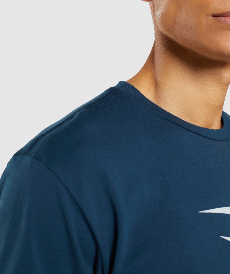Gymshark Sharkhead T-shirt Z Wypełnieniem Granatowy