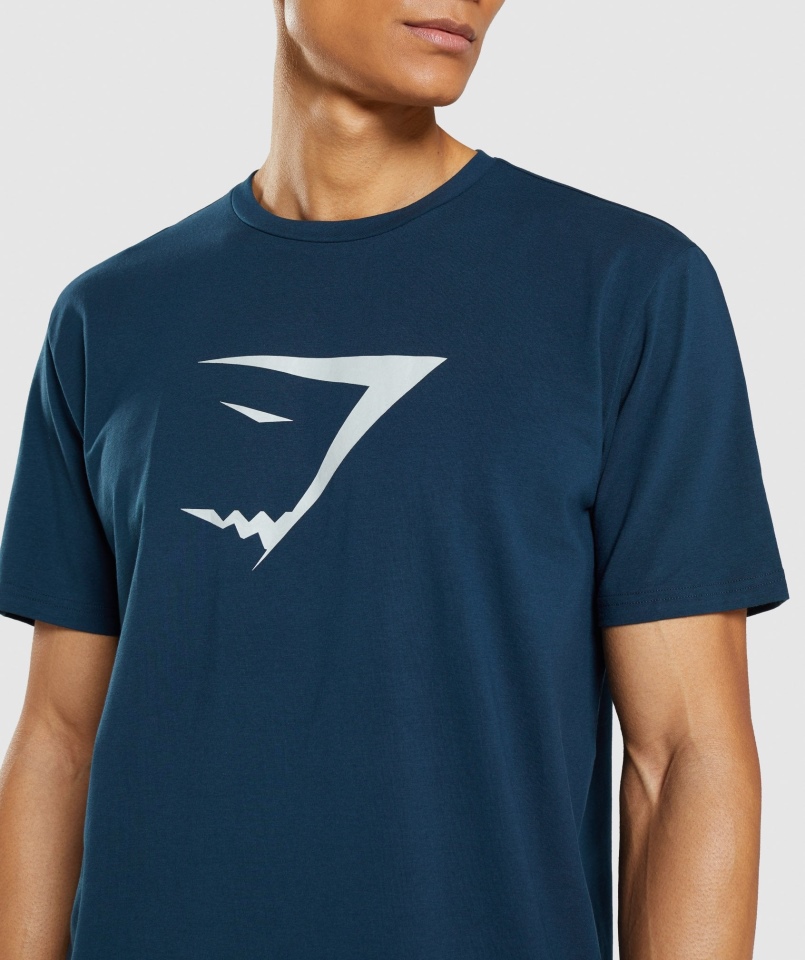 Gymshark Sharkhead T-shirt Z Wypełnieniem Granatowy