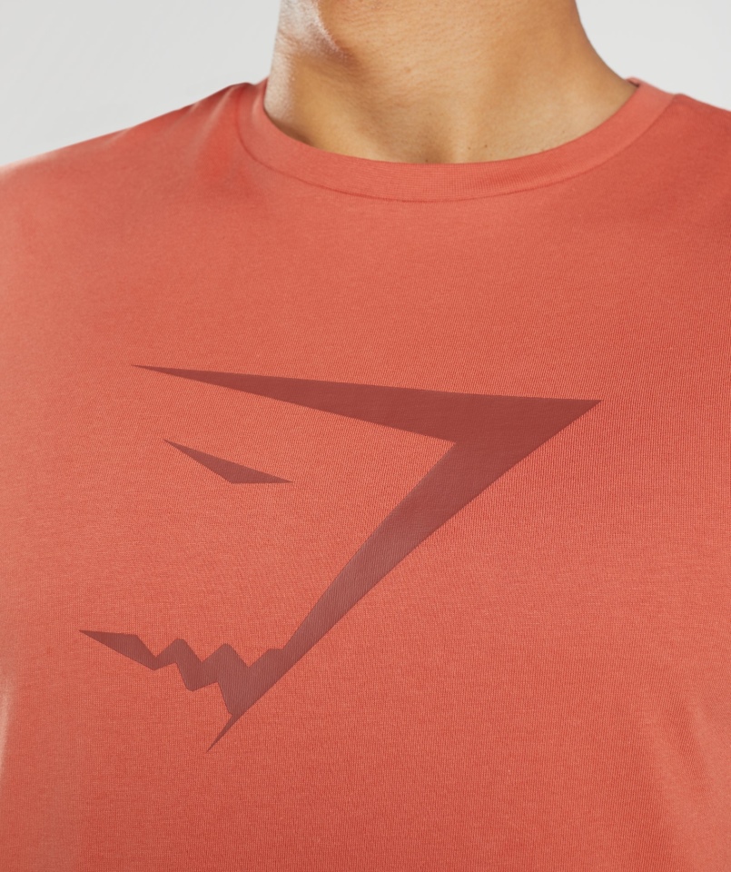 Gymshark Sharkhead Wypełnienie Koszulka Burzowa Czerwona
