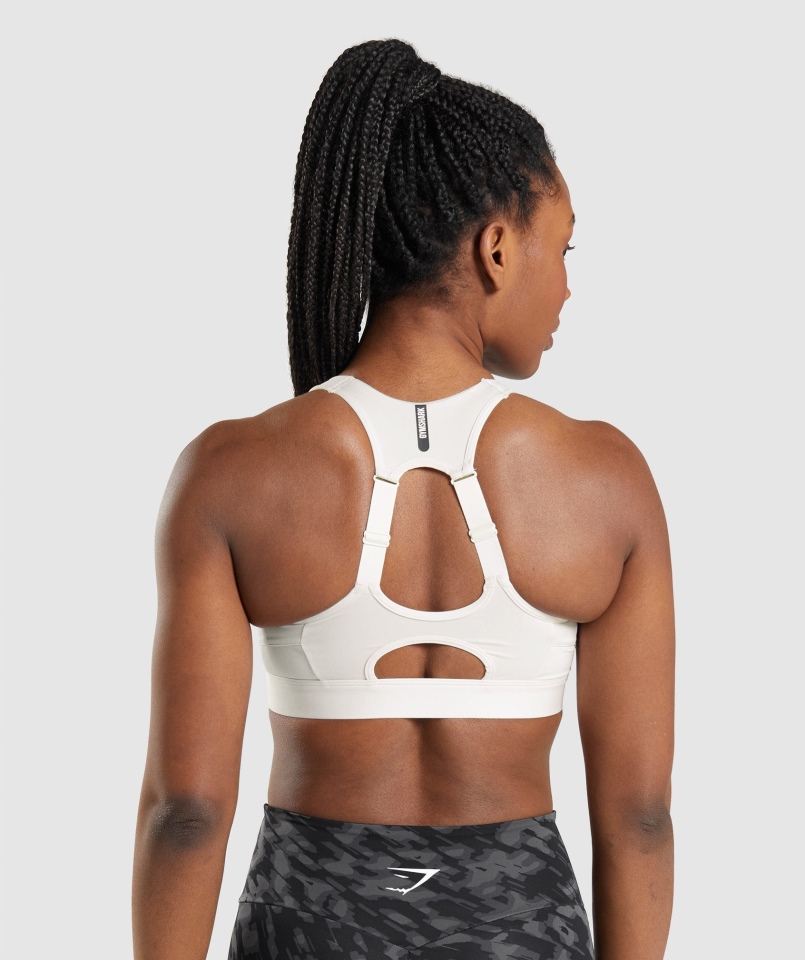Biustonosz Sportowy Gymshark Speed Kokosowy Biały