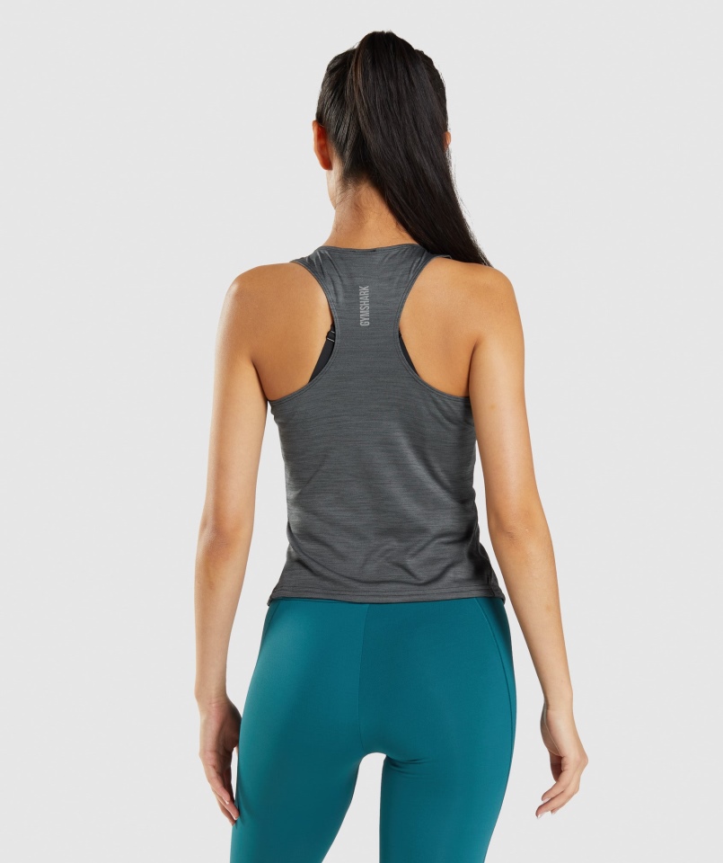 Gymshark Speed Tank Czarno-węglowy Marl