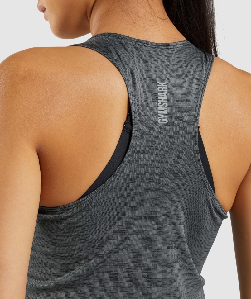 Gymshark Speed Tank Czarno-węglowy Marl