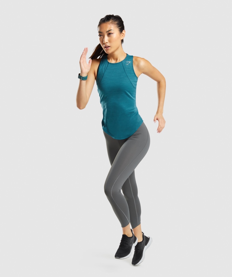 Gymshark Speed Tank Turkusowo-morski Marl