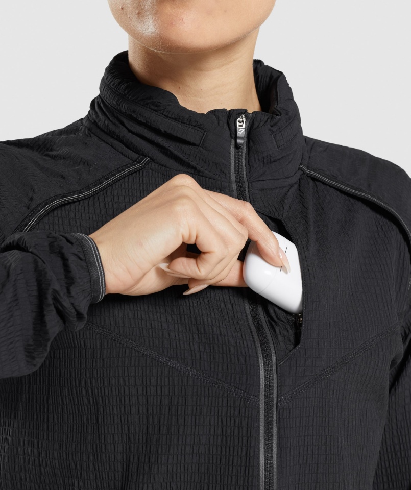 Gymshark Speed Wiatrówka Czarna Damska