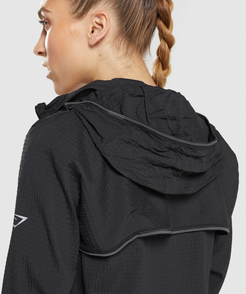 Gymshark Speed Wiatrówka Czarna Damska