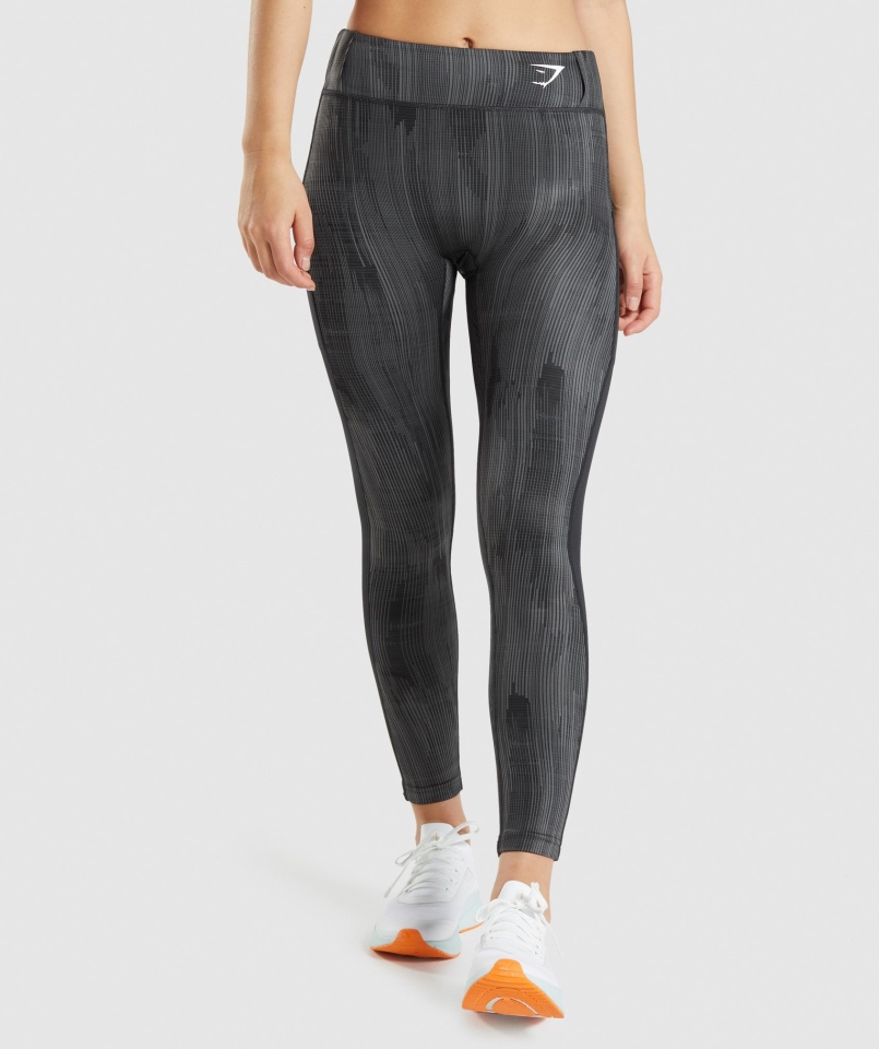 Legginsy Sportowe Gymshark Czarny Nadruk