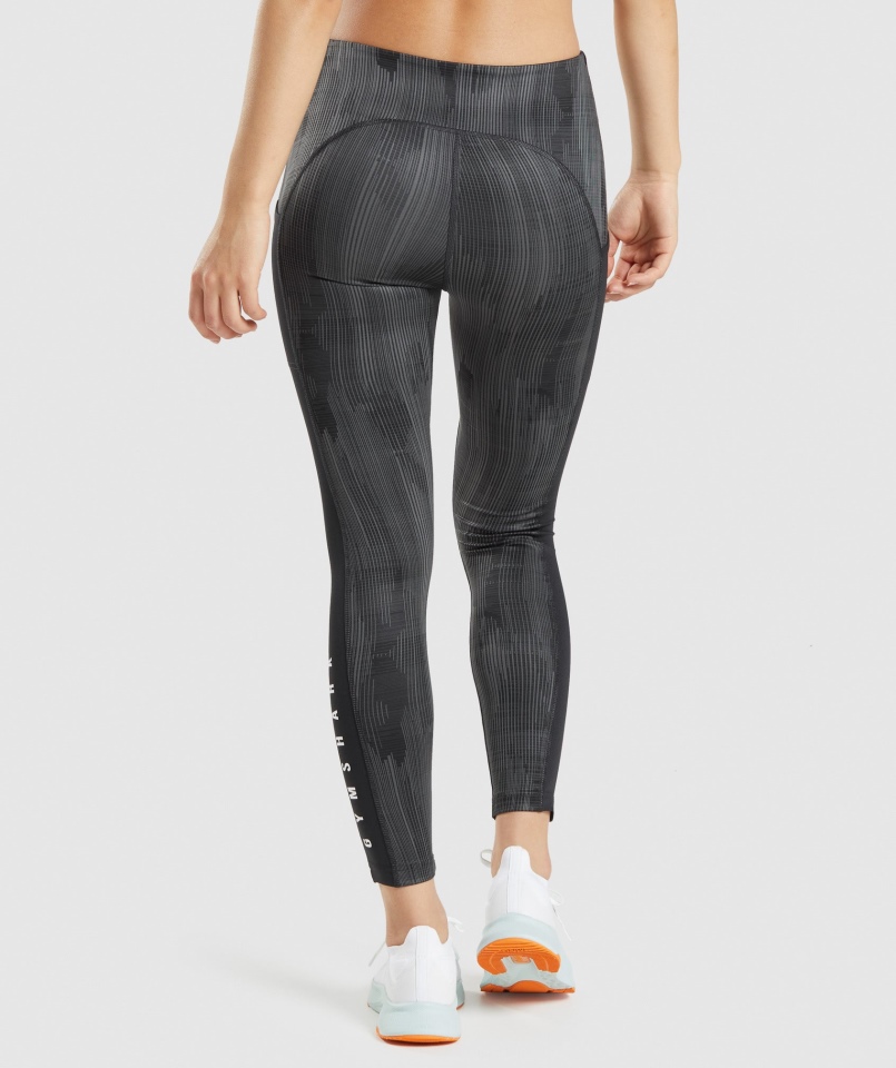 Legginsy Sportowe Gymshark Czarny Nadruk