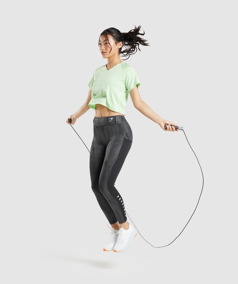 Legginsy Sportowe Gymshark Czarny Nadruk