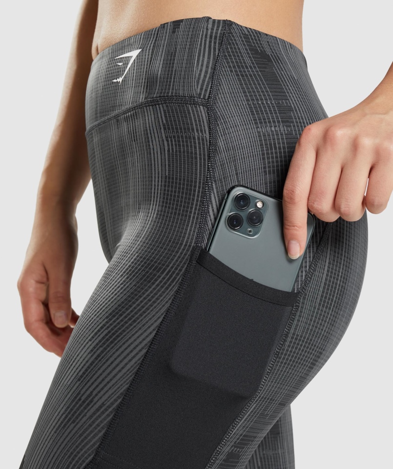 Legginsy Sportowe Gymshark Czarny Nadruk