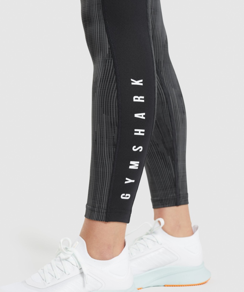 Legginsy Sportowe Gymshark Czarny Nadruk