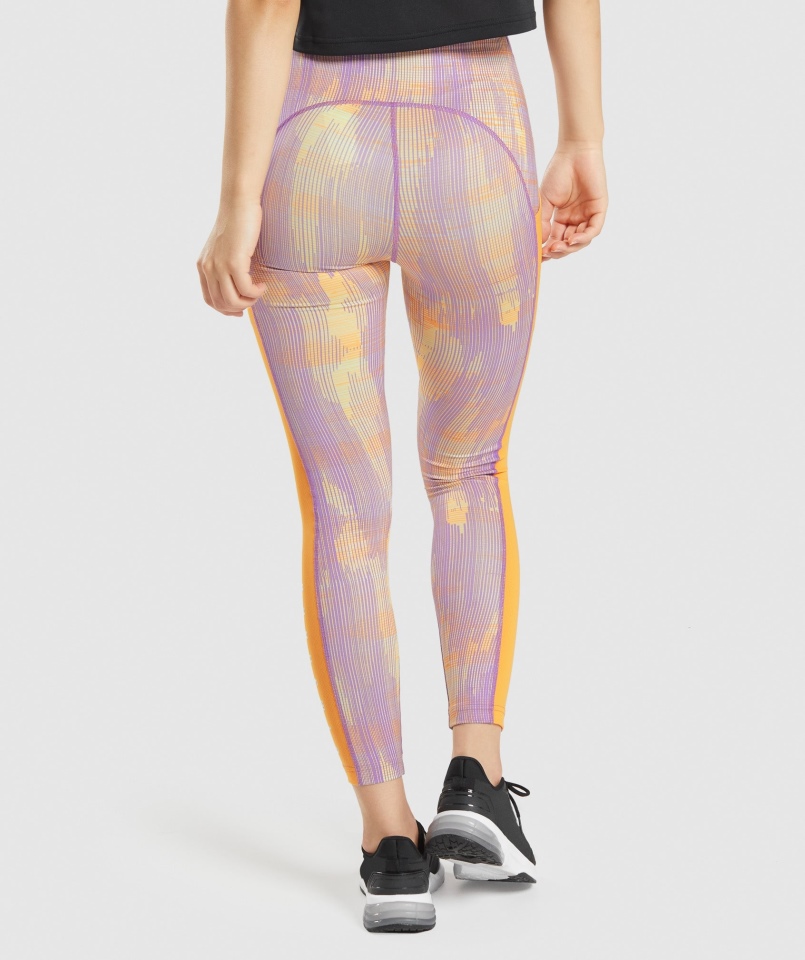 Legginsy Sportowe Gymshark Pomarańczowy Nadruk