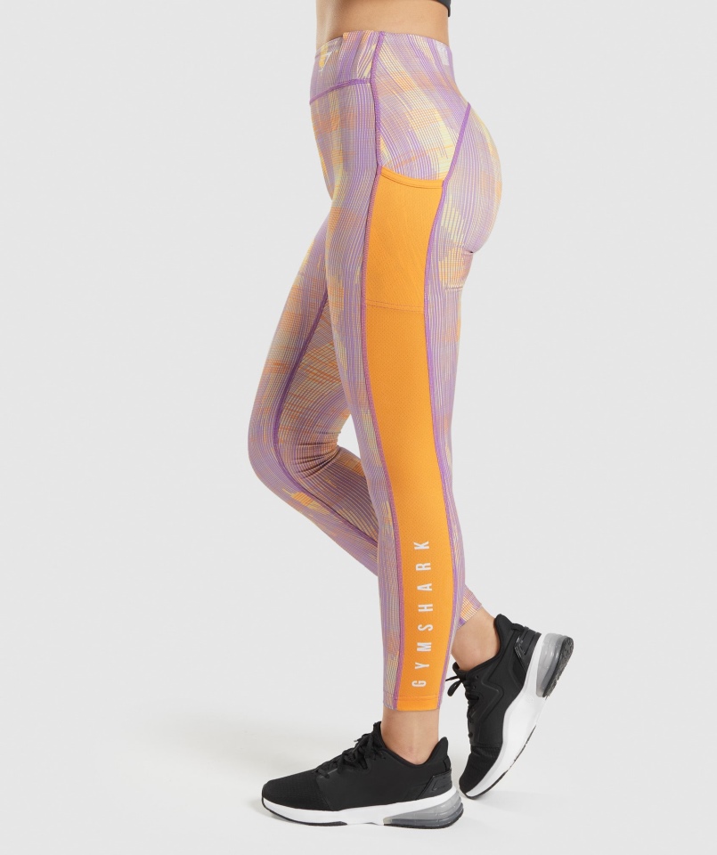 Legginsy Sportowe Gymshark Pomarańczowy Nadruk