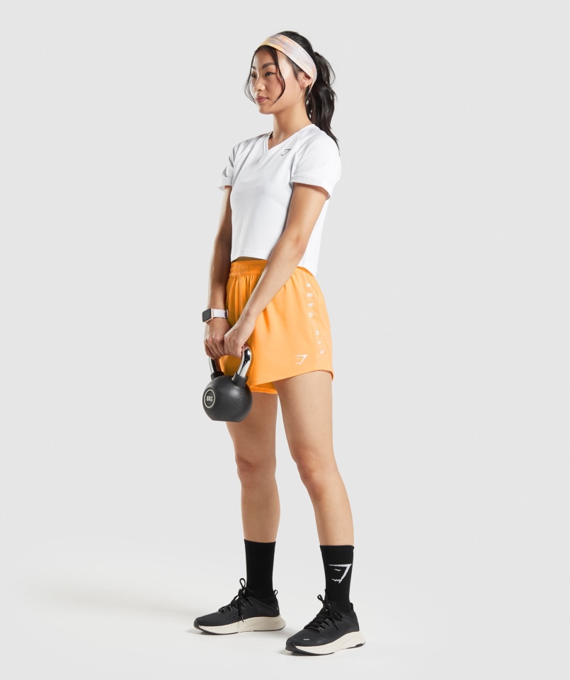 Gymshark Sport Luźne Spodenki Morelowe Pomarańczowe