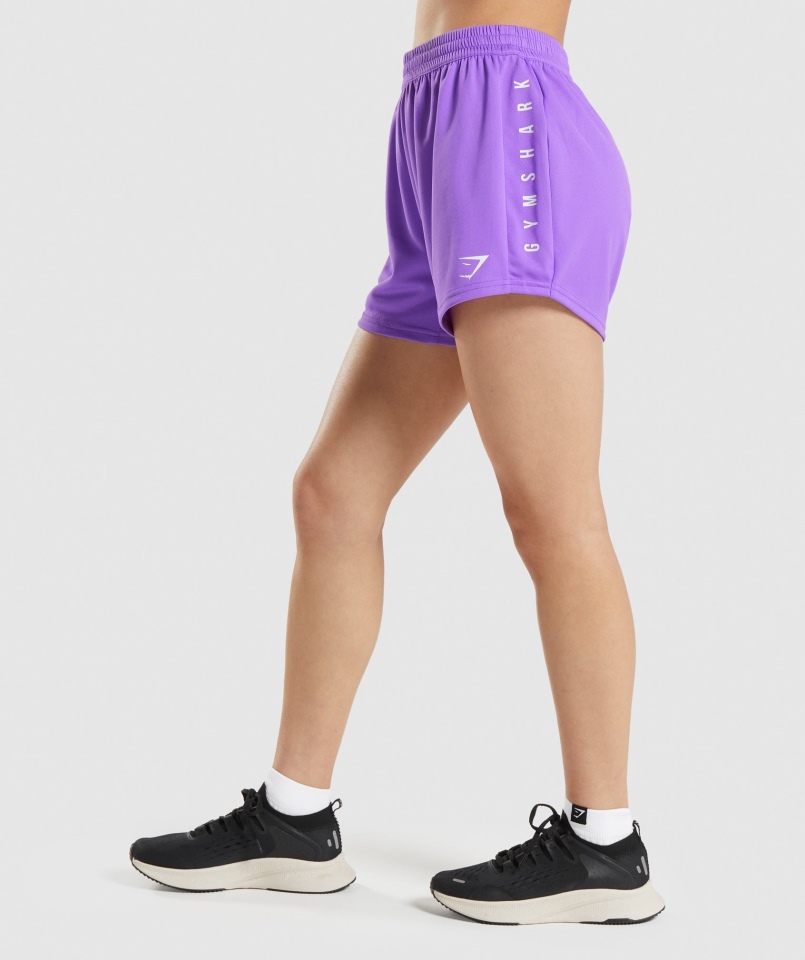Gymshark Sportowe Luźne Spodenki Jasne Fioletowe
