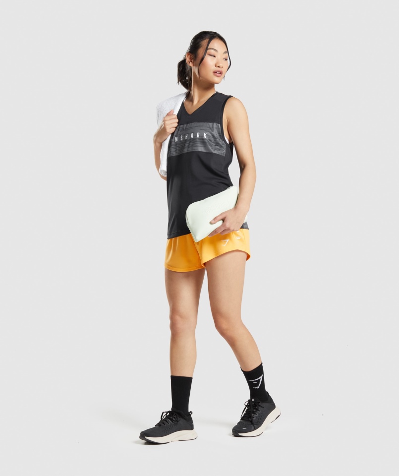Gymshark Sport Luźny Zbiornik Czarny Nadruk