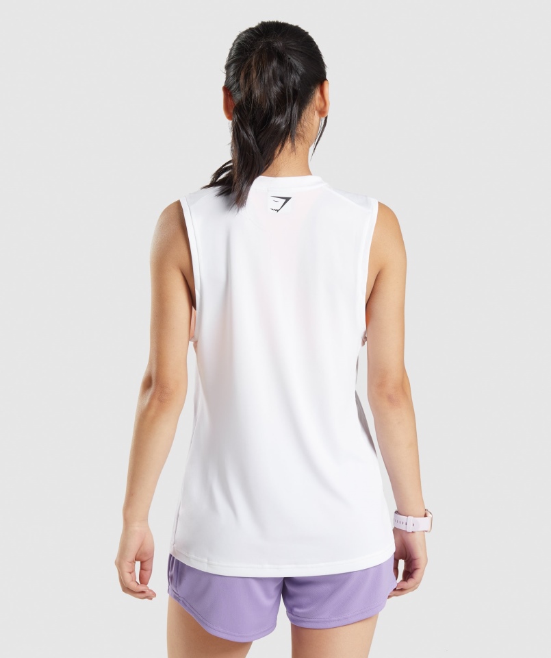 Gymshark Sport Luźny Zbiornik Biały