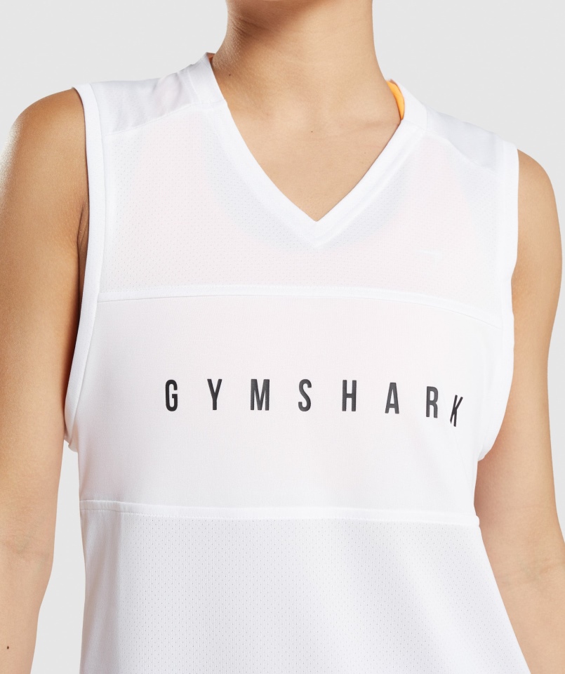 Gymshark Sport Luźny Zbiornik Biały