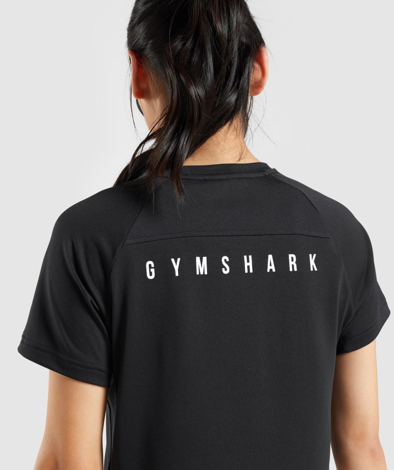 Gymshark Sportowa Koszulka Midi Czarna