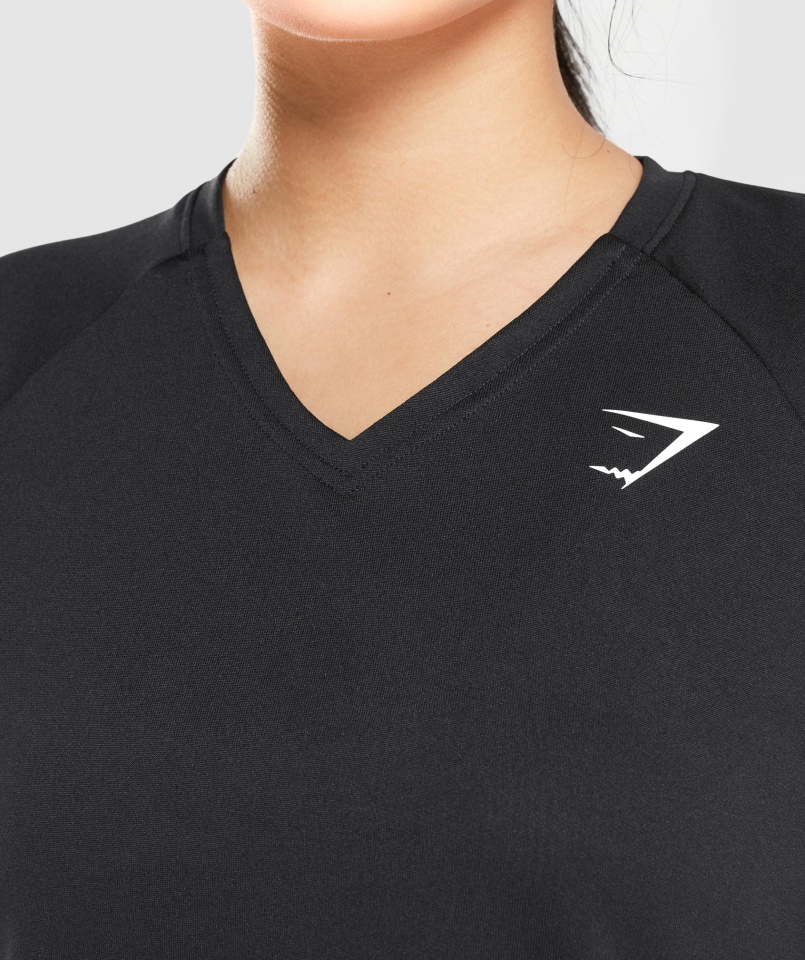 Gymshark Sportowa Koszulka Midi Czarna