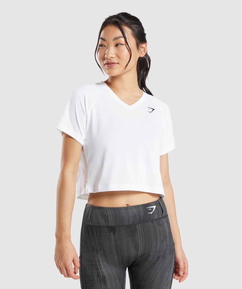 Gymshark Sportowa Koszulka Midi Biała