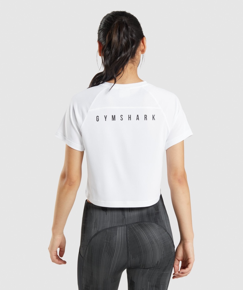 Gymshark Sportowa Koszulka Midi Biała