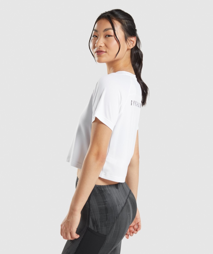Gymshark Sportowa Koszulka Midi Biała