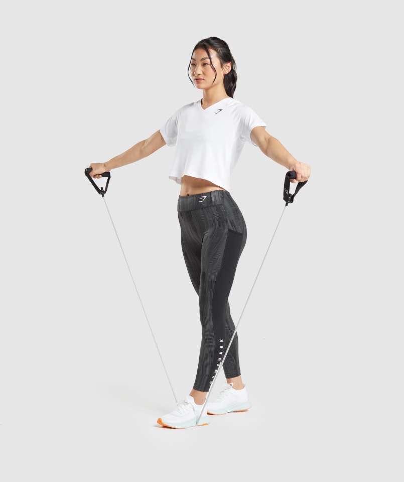 Gymshark Sportowa Koszulka Midi Biała